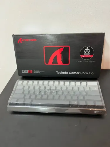 TECLADO MAGNETICO GAMER ATTACK SHARK X60 HE 60% Rapid Trigger 8000Hz 0.01ms Moonlight CINZ
