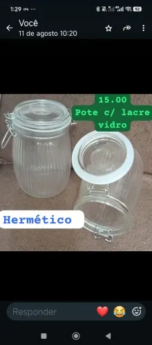 Pote Hermético vidro