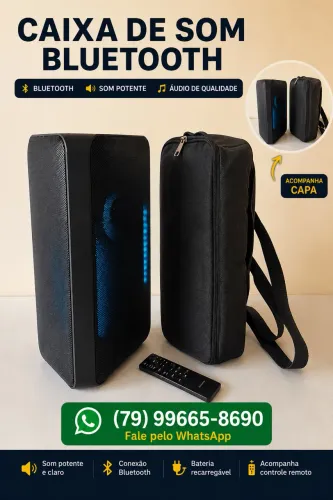 Caixa de Som Tower Samsung Bluetooth Potente com Capa e Controle Remoto