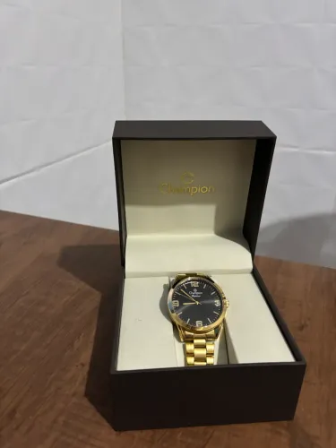 Relogio Champion Masculino Dourado Banhado Ouro 18k