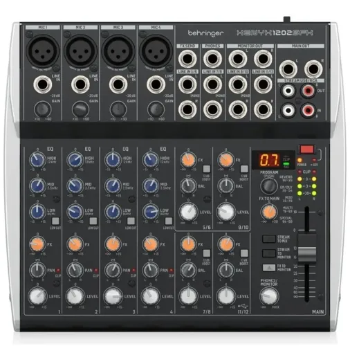 Mesa de som behringer Xenyx 1202s FX 10 canais