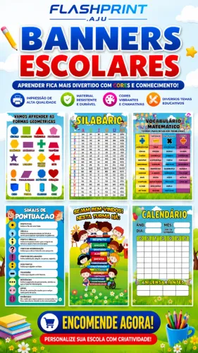 Banners Escolares - Alta Qualidade e Entrega Rápida! - 70x50cm