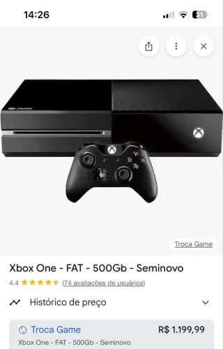 Xbox one acompanha 2 controles 