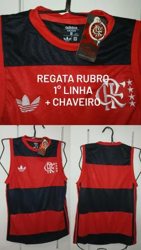 Regata Flamengo Adidas 1° Linha Slim Fit + Chaveiro Brinde