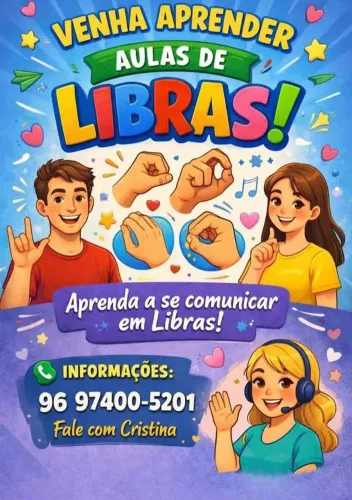 Aulas de Libras domiciliar disponível 