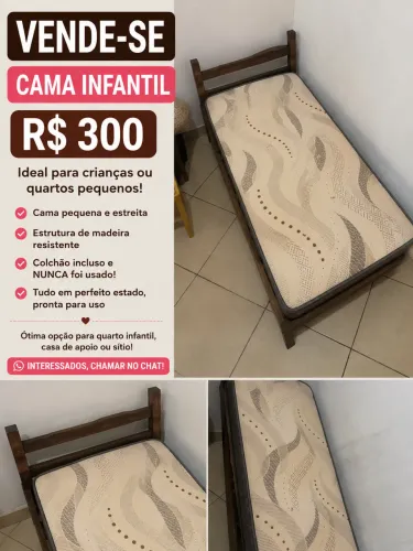 Cama sucupira solteiro criança 