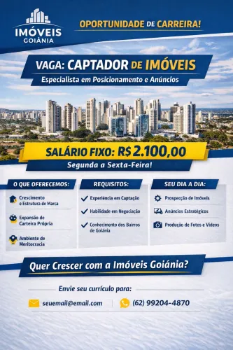 Vaga Marketing e Vendas - Salário Fixo R$ 2.100 - Segunda a Sexta - Goiânia