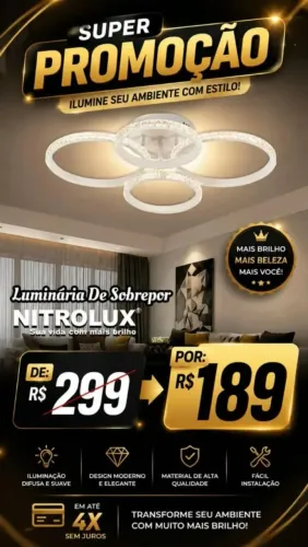 Super Promoção Luminária de sobrepor