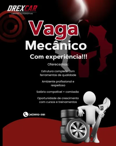 Vaga de Emprego para Mecânico 
