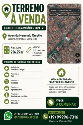 TERRENO À VENDA EM LEME/SP - EXCELENTE LOCALIZAÇÃO!
