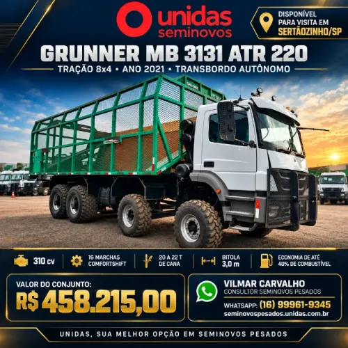Grunner 3131 ATR 220 8x4 2021 | Transbordo Autônomo Trimble