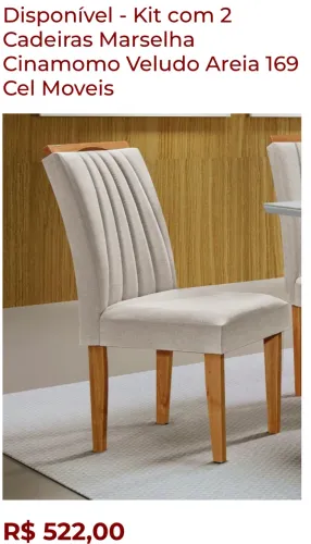 ( PRODUTO NA CAIXA) Vendo cadeiras de mesa de jantar Marselha ( 4 cadeiras)