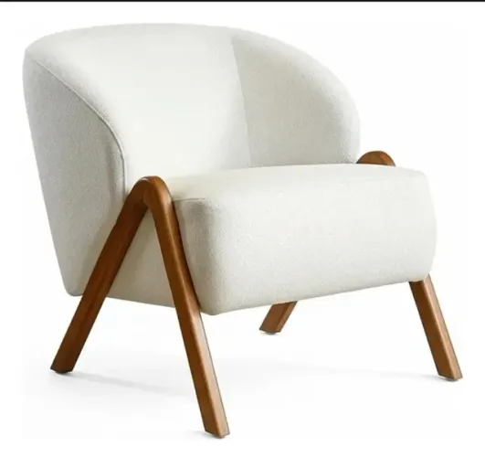 Poltrona Para Sala Vinci Bouclé Off White
