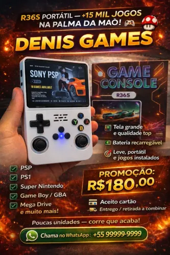 Video game portátil r36s 15 mil jogos