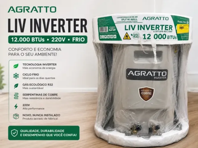 CONDENSADORA AGRATTO LIV INVERTER 12.000 BTUs - NOVA - 220V