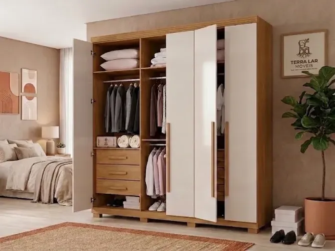 Guarda Roupa Casal 6 Portas Moscou Benetil - Frete Grátis