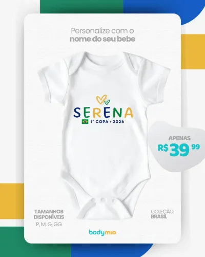 Body bebe Personalizado minha primeira copa