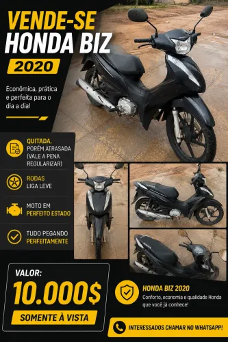 Vende se moto Honda Biz 110 em perfeitas condições