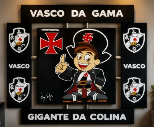 Quadro do Vasco - 87 / 87 - Pintado a mão - Gigante da Colina