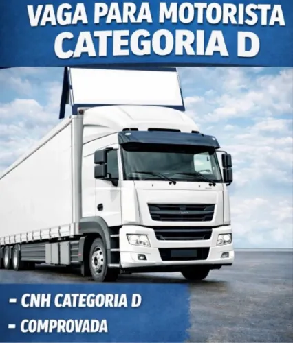 Estamos contratando motorista categoria D