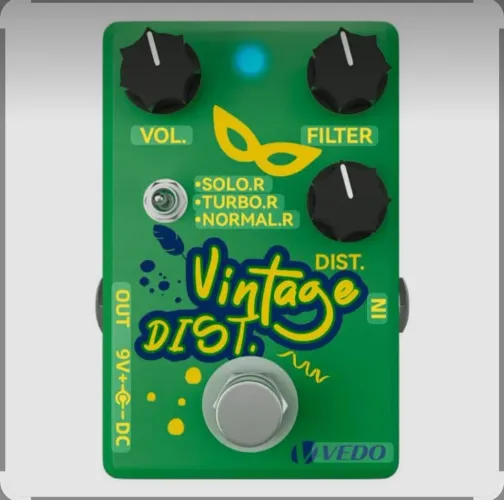 Pedal de Efeito Vedo Distorção Vintage G600V True Bypass para Guitarra