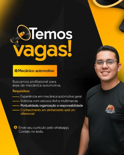 VAGA - MECÂNICO AUTOMOTIVO | CLT