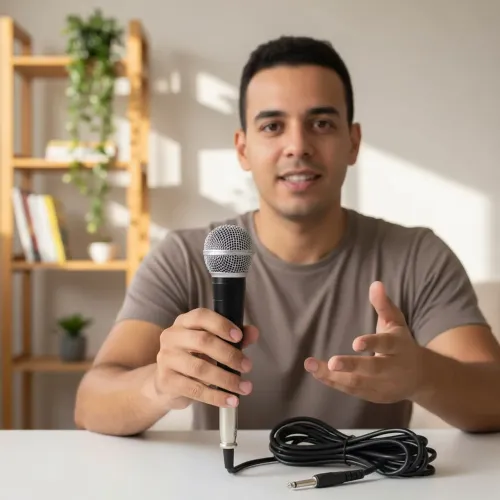 Microfone com cabo - entrega rápida e grátis - M-58