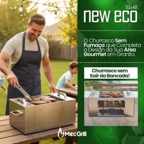 Churrasqueira A Carvão Apartamento Aço Inox Sem Fumaça Eco Inox