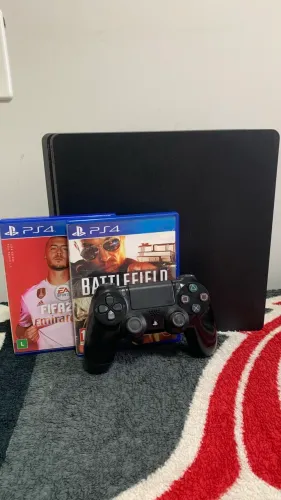 PS4 SLIM 500GB + CONTROLE + JOGOS