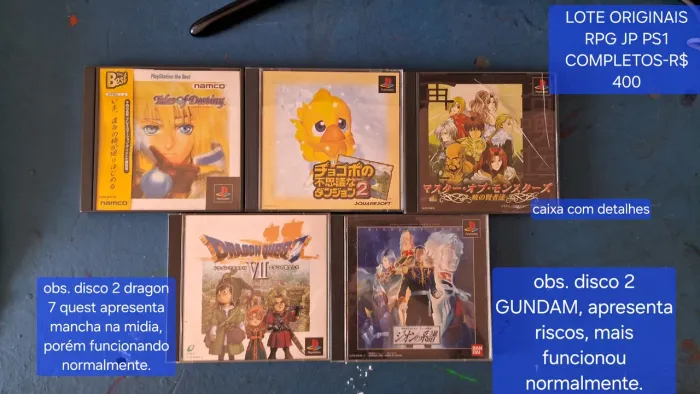 JOGOS ORIGINAIS PS1 USA E JP COMPLETOS 