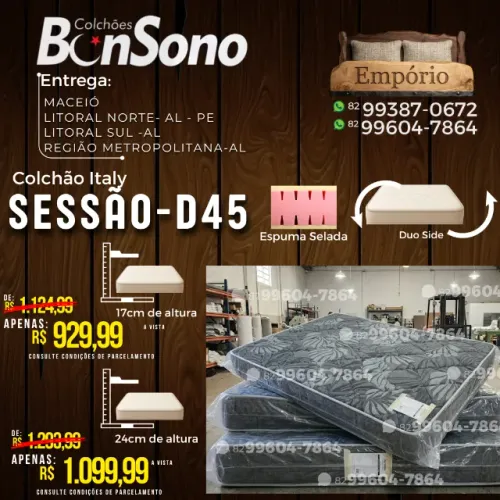 Colchão casal D45 Bonsono pronta entrega itens novos de fabrica