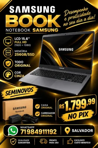 NOTEBOOK SAMSUNG 256SSD TODO ORIGINAL, CAIXA, CARREGADOR