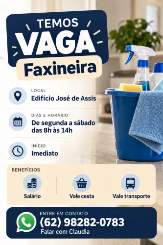 ? VAGA DE EMPREGO - FAXINEIRA