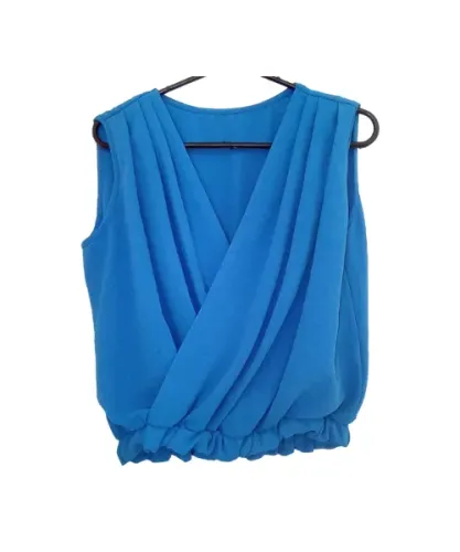 Blusa azul royal transpassada duna
