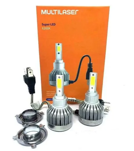 lâmpadas farol led H4 6500k par
