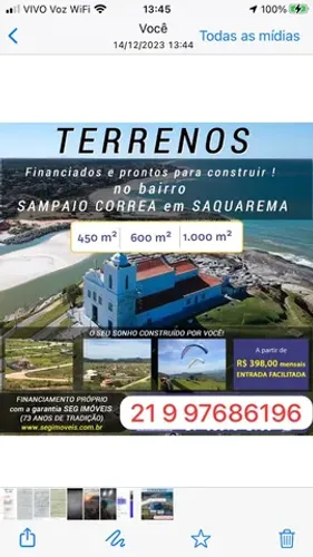 TERRENOS Prontos para Construir , 450/600 m2, em Sampaio Correia /Saquarema
