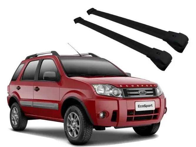 Rack Teto Travessa Ford Ecosport  Preto / Prata - Larga
