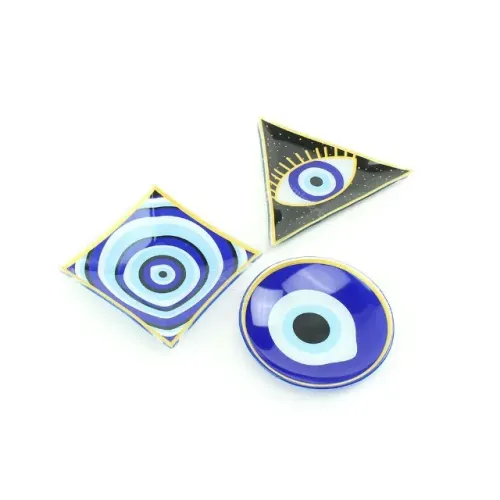 Conj. 03 Ornamentos De Vidro Biju - Olho Grego 17259 Promoçã