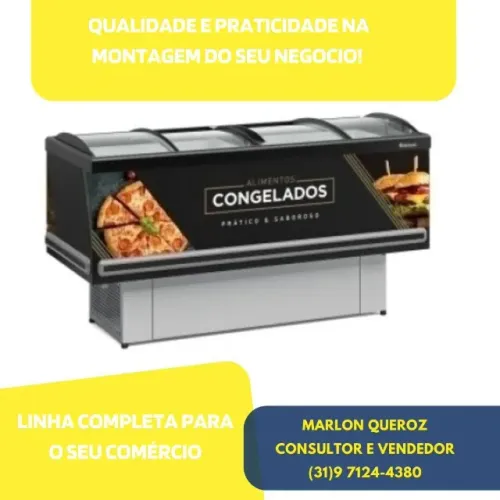 Ilha de Congelados 2M Gelopar Vidro Curvo
