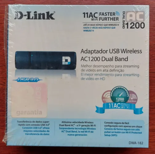 Adaptador USB Wireless AC1200 Dual Band - DWA-182