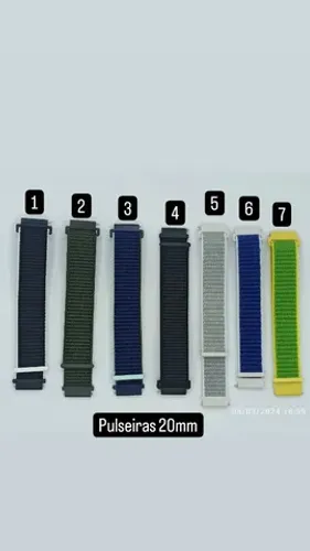 Pulseira de Nylon com velcro 22mm para relógio smartwatch 