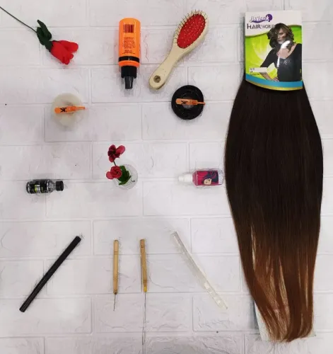 Cabelo Organico 60cm Liso 100g Na Tela Jixian - Cor ( T1b-30 Stw )