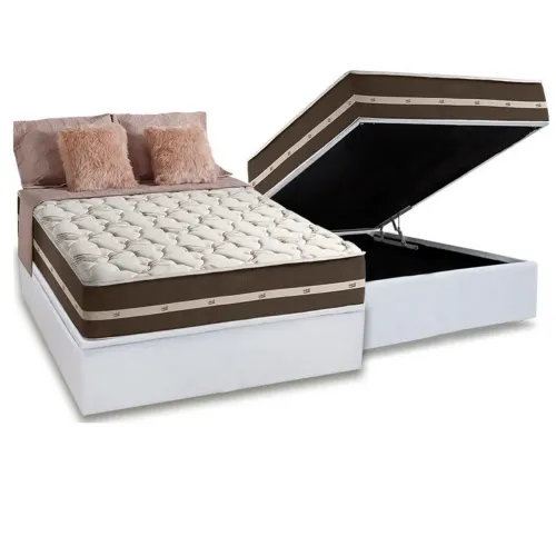 Colchão Casal Clássico + Base Baú Blindado tt433