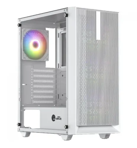 Gabinete Gamer Ninja Air X, Mid Tower, Vidro Temperado, ATX, White, Sem Fonte, Com 4 Fans