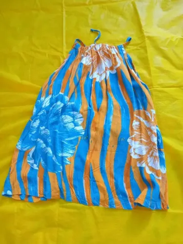 Camisa alcinha estampada azul e laranja p