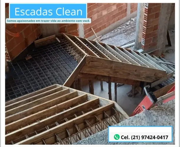 Escada em concreto Viga Central e Cascata
