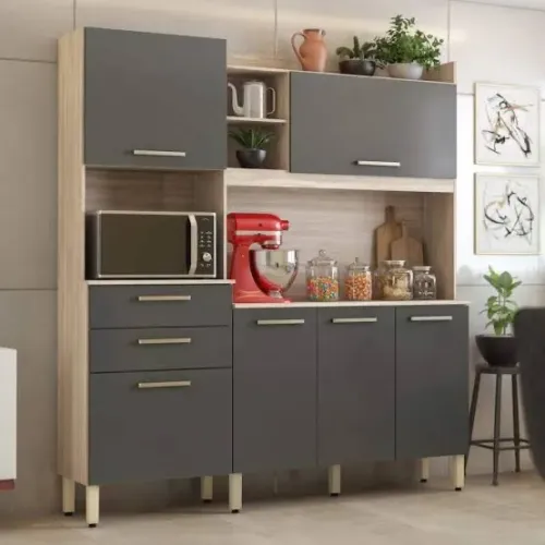 Armário de Cozinha 6 Portas 2 Gavetas 