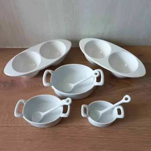 Conjunto em Porcelana para Molhos Patês e Fodue
