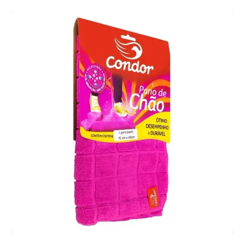 Pano De Chão Microfibra Grande 70x50cm Rosa Condor ORIGINAL - NOVO