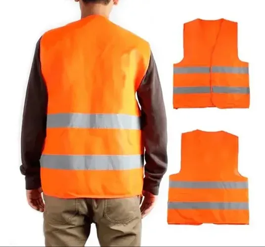 Colete Refletivo Sinalizador Fluorescente Segurança Epi com ziper tam G